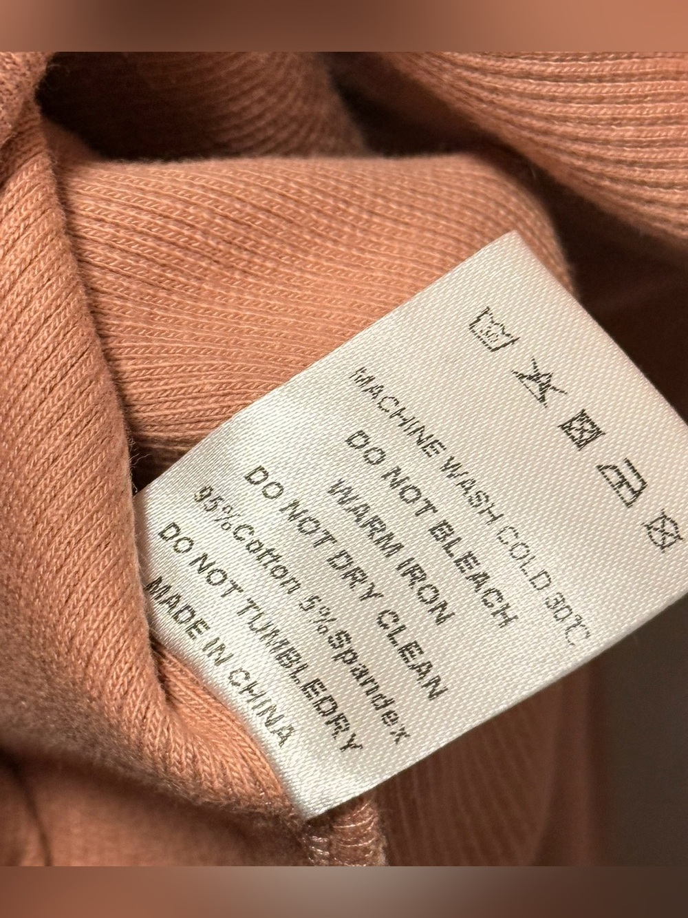 Column Maxi Skirt Rib Knit Dusty Terracotta Rose Stretch XL - Picture 6 of 6